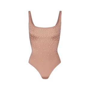 Sold out! Swarovski x SKIMS JELLY SHEER SQUARE NECK BODYSUIT, XXS NWT & Box